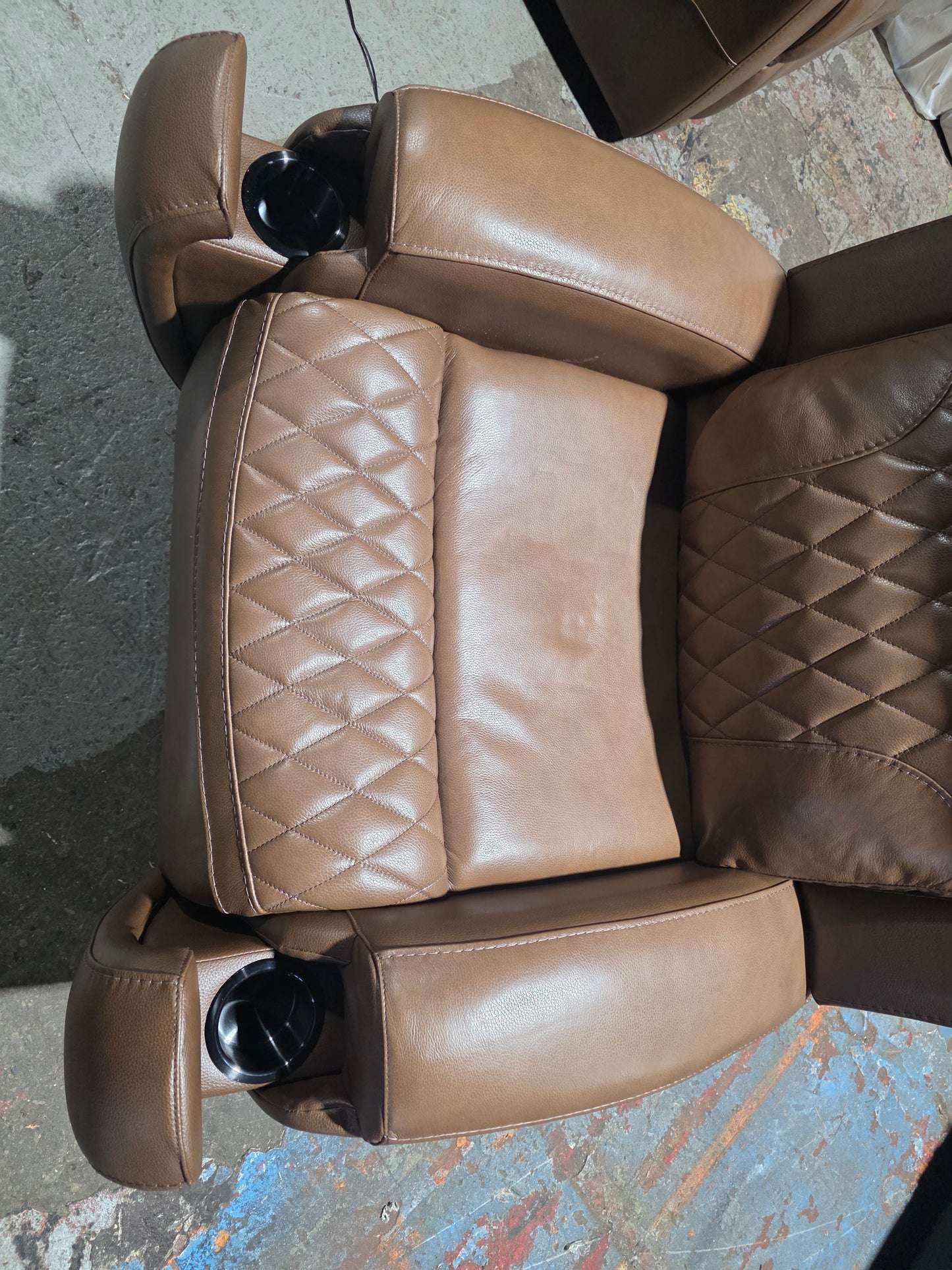 Niccy Leather 41.75" Power Motion Lay Flat Recliner (Brown)