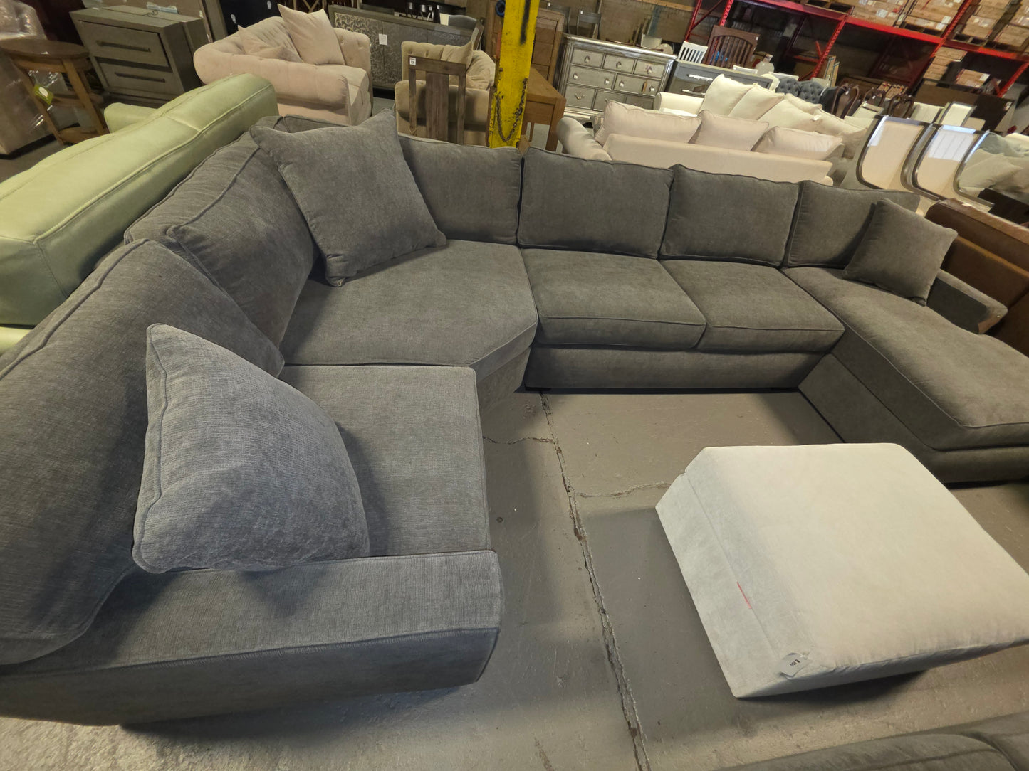 Radley 4-Pc. Fabric Chaise Sectional Sofa with Wedge Piece (Heavenly Mocha Grey)