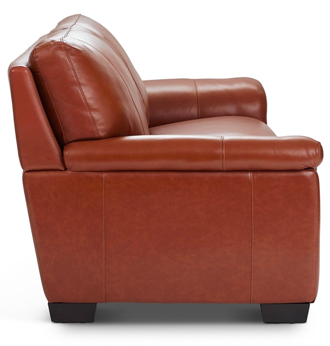 Cobbie Leather 89" Sofa (Brandy)