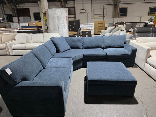 Radley 5-Pc. Fabric Sectional Sofa (Blue)