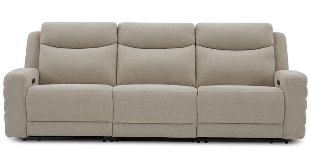 Kristyan 3-Pc. Fabric Sofa with Power Motion Chairs (Dove)