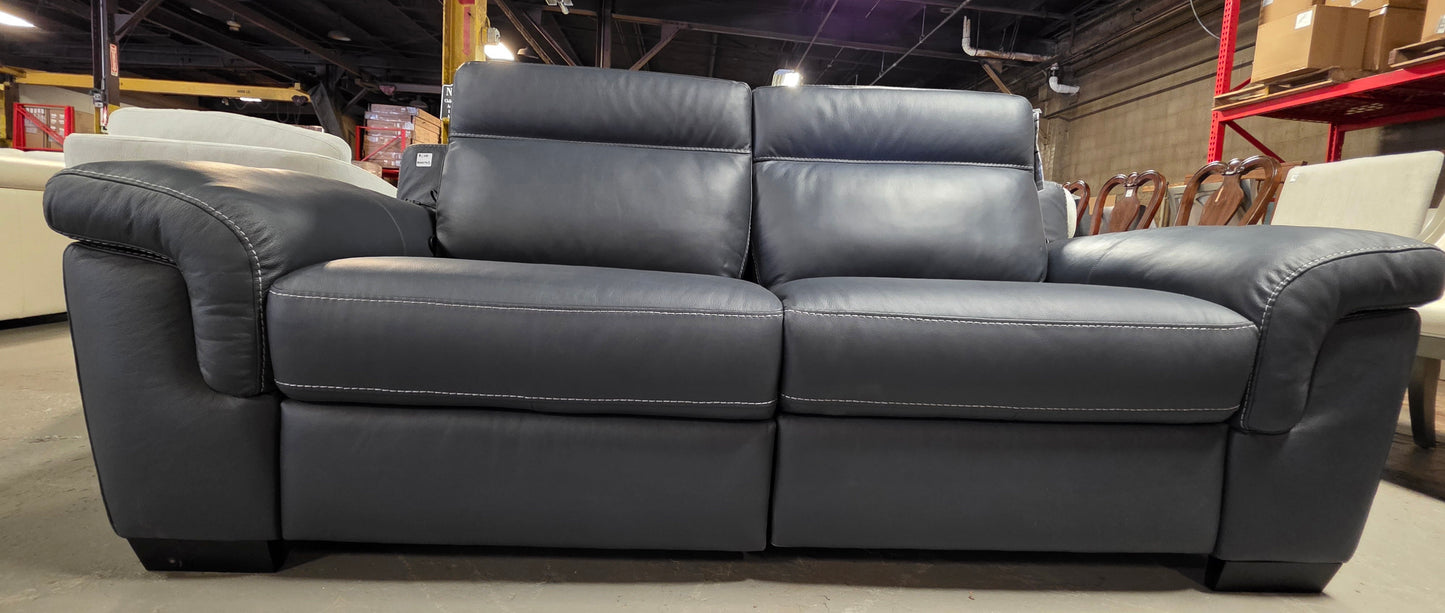 Julius II 2-Pc. Leather Sofa with 2 Power Recliners (Navy)
