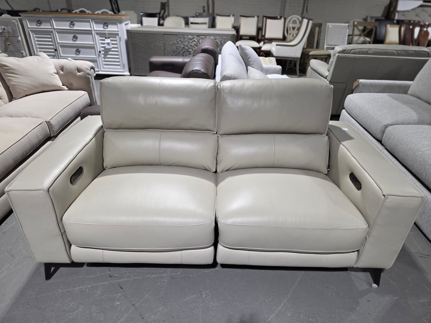 Neiwert 2-pc. Leather Sofa Sectional With 2 Power Recliners In Neutral