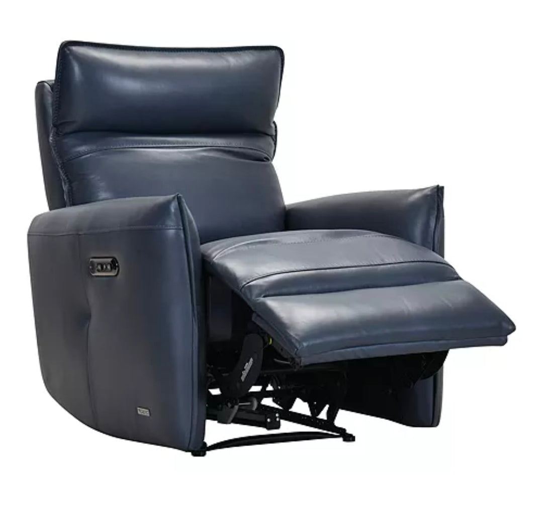 Violino Kelli Power Leather Recliner-Zen Indiago Navy Blue