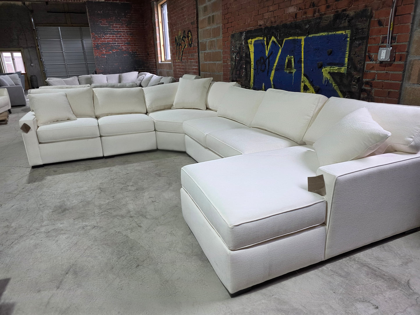 Radley 5-Piece Fabric Chaise Sectional Sofa (Heavenly Oyster White)