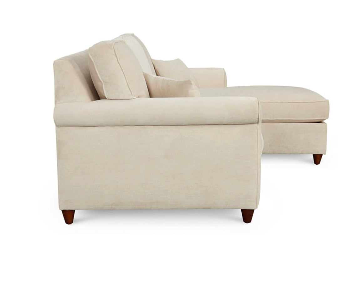 Lidia 82" Fabric 2-Pc. Reversible Chaise Sectional Sofa w/ Storage Ottoman-Gypsy Creme