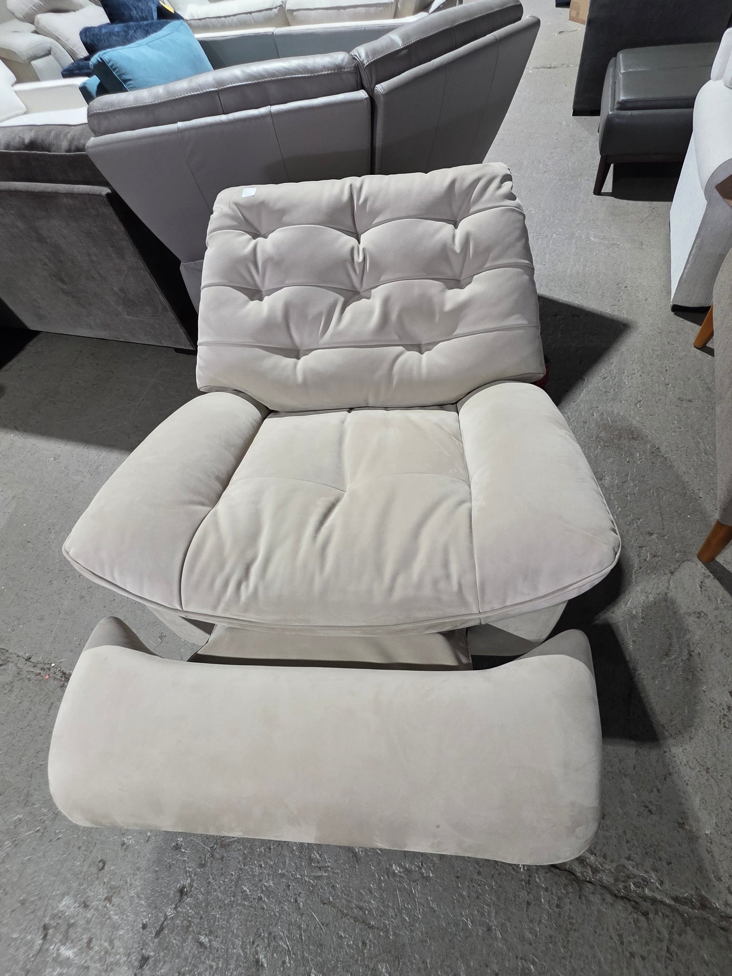 Bovell Fabric Power Swivel Glide Recliner (Light Khaki)