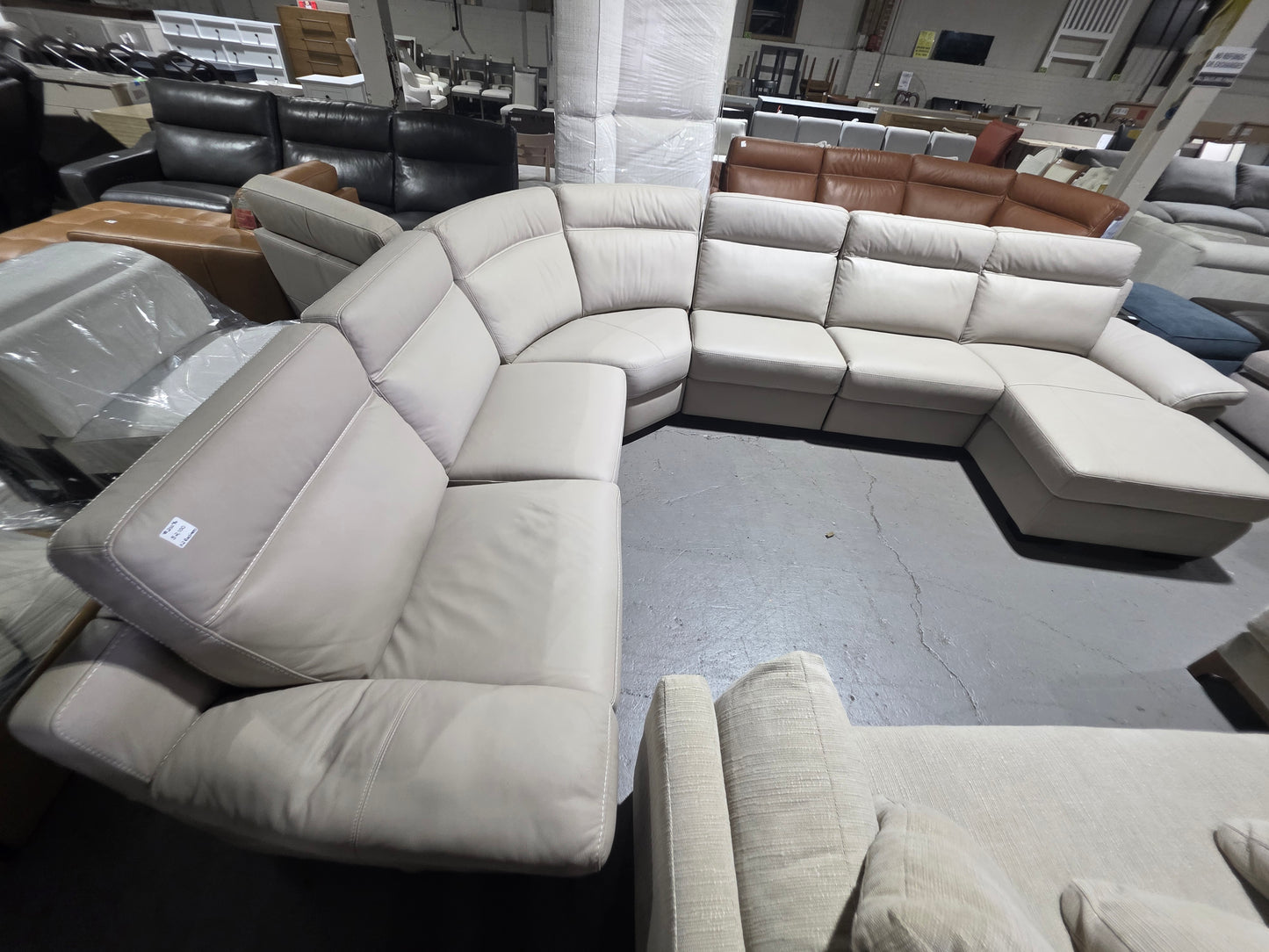 Julius II 6-Pc. Leather Chaise Sectional with 2 Power Recliners