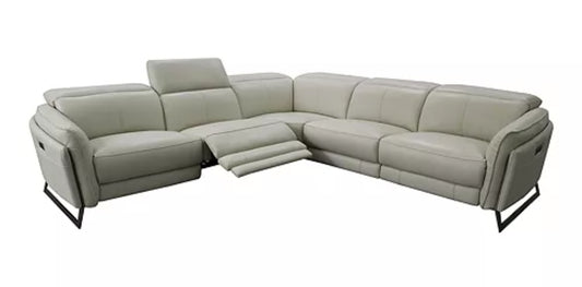 5 Piece Silvio Leather Reclining Sectional Sofa (Taupe)