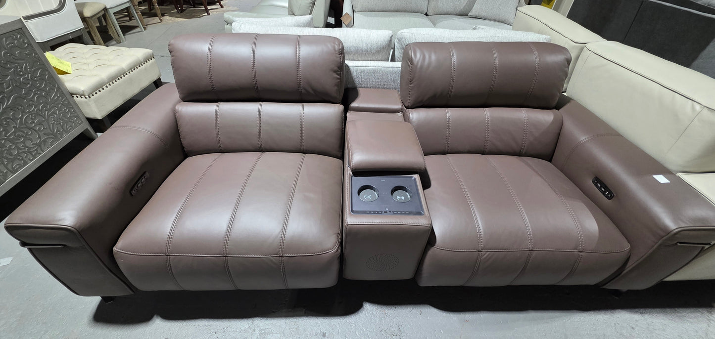 Wyndill 3-Pc. Leather Sofa with 2 Power Recliners (Cacao Brown)