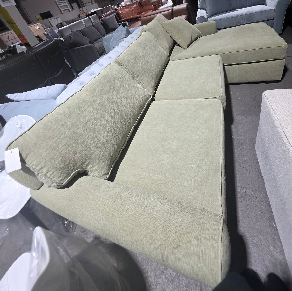Radley Rollarm 2-Pc. Sectional with Chaise (Light Green)