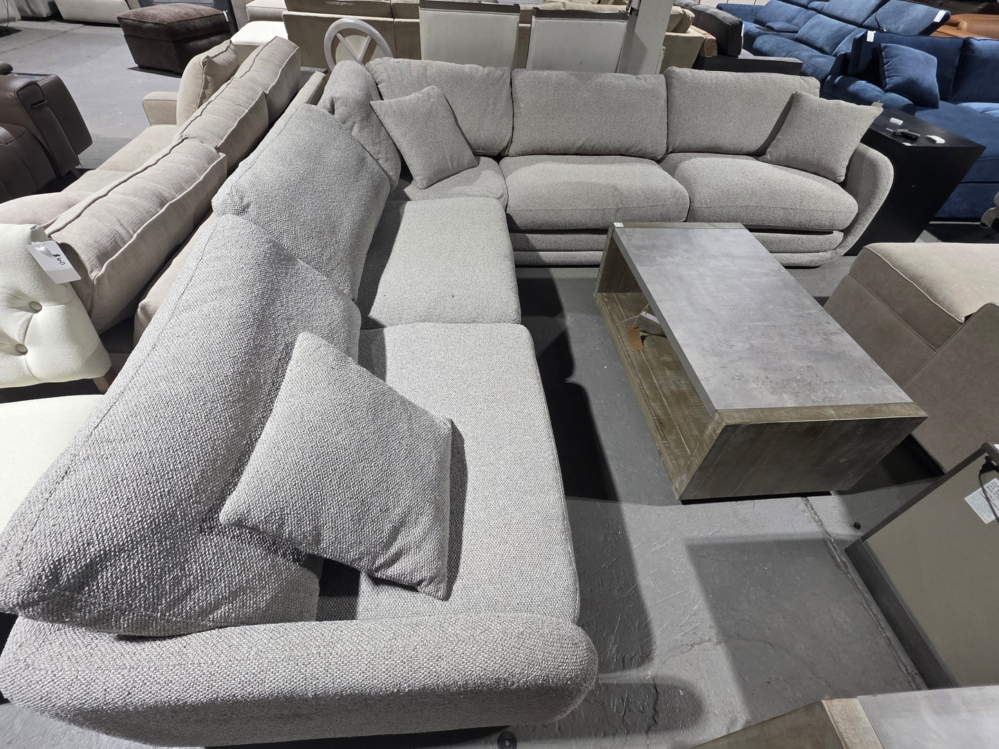 Daryll 5-Pc Fabric L Sectional (Granite)