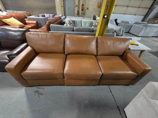 Radley Leather 3-Pc Sofa (Butternut)