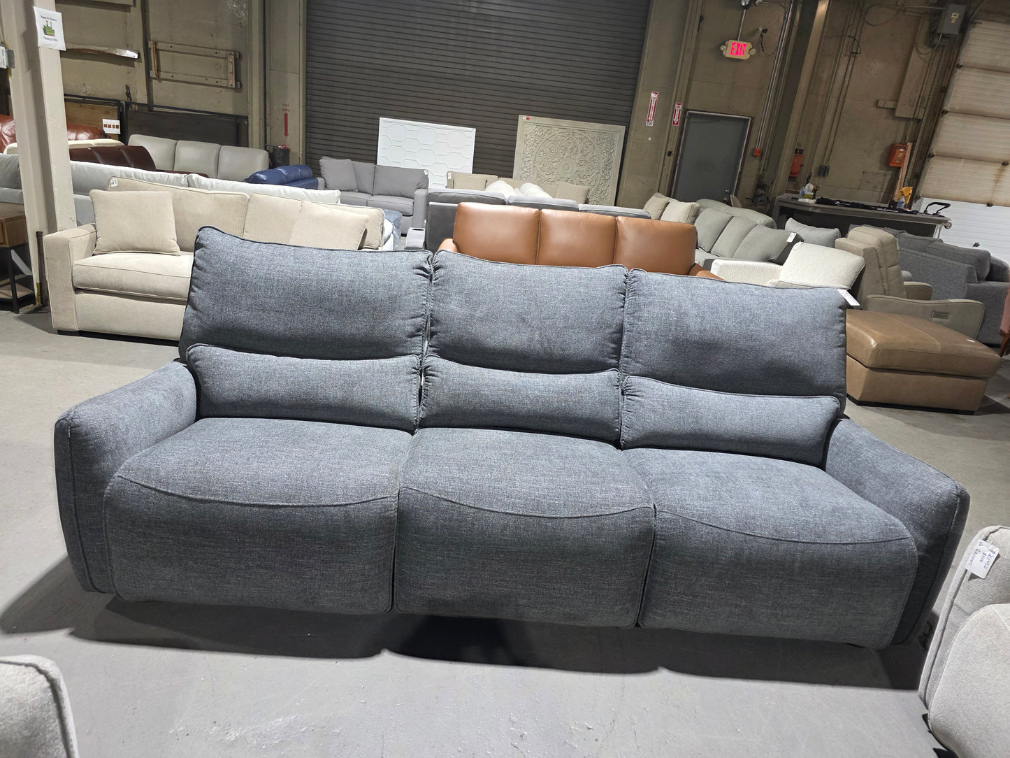 Olper 3-Pc. Fabric Zero Wall Sectional Sofa w/ 1 power recliner