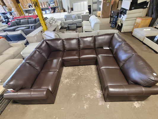 Palliser Brown Leather Sectional