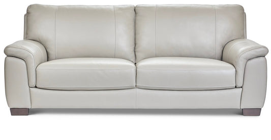 Cobbie Leather 89" Sofa (Feather Grey)