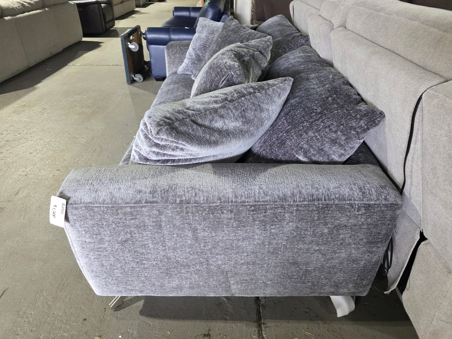 Grey Fabric Apartment Sofa