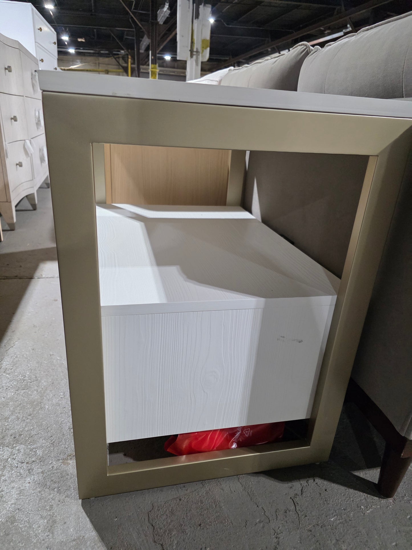 26" Emila 1-Drawer Stone Nightstand