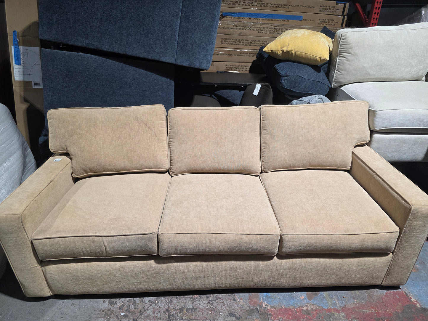 Radley 86" Fabric Sofa (Heavenly Caramel Tan)