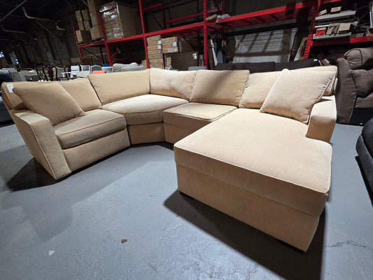 Radley Fabric 4-Piece Sectional Sofa with Chaise (Heavenly Caramel Tan)