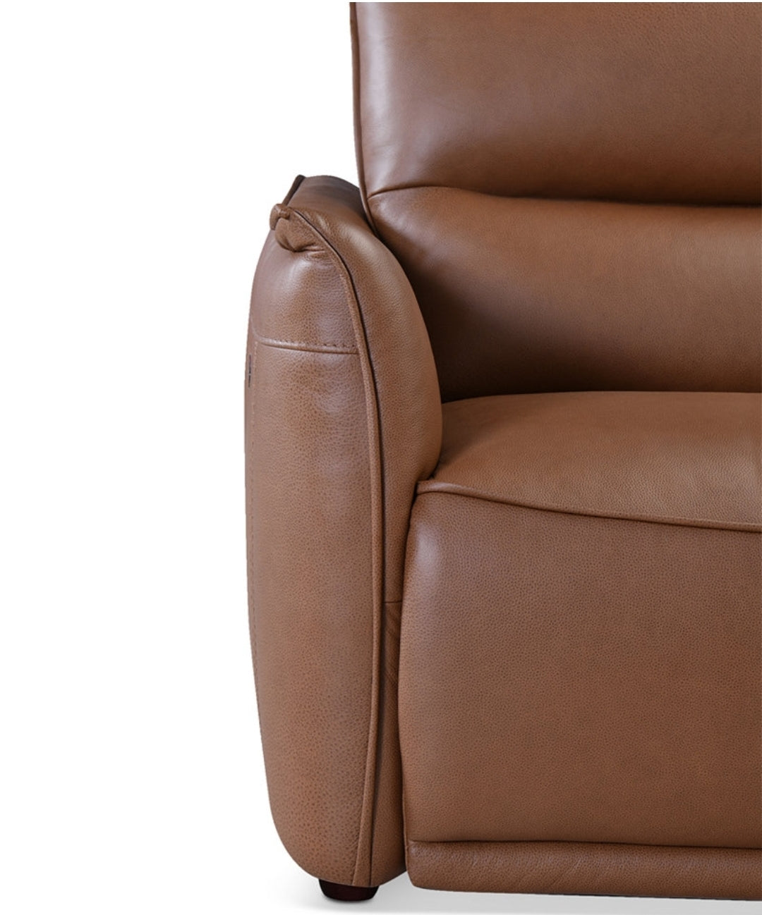Polner 91" Leather Power Motion Sofa (Russet)