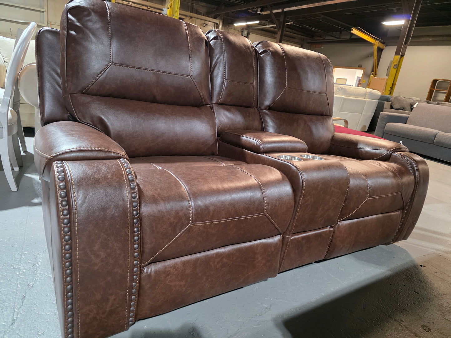 76 in. W Pillow Top Arm Faux Leather Rectangle 3-Piece Manual Reclining Sofa Set in Brown