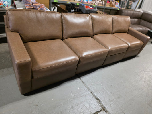 Radley Leather 4-Pc. Sectional Sofa (Light Tan)