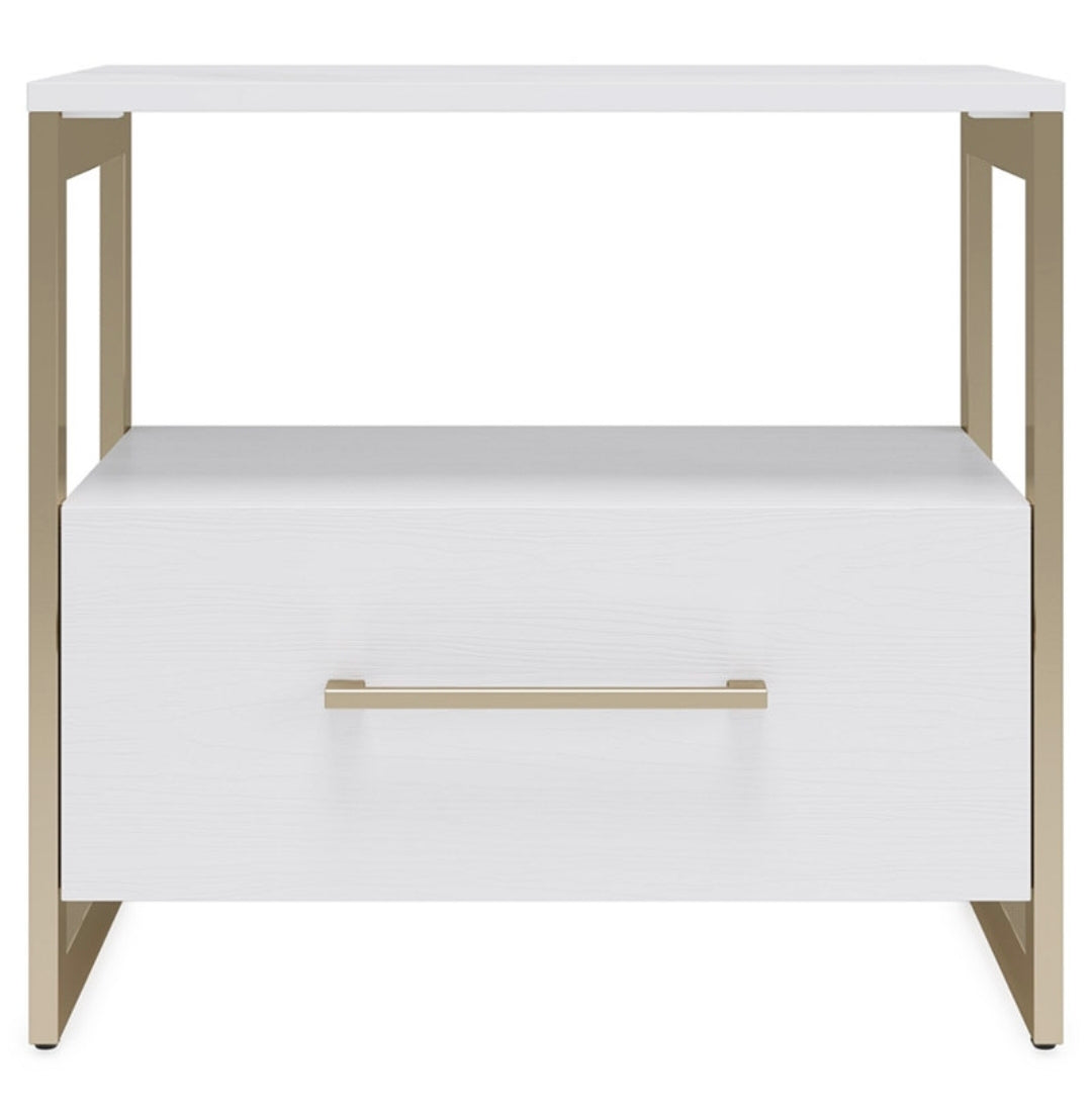 26" Emila 1-Drawer Stone Nightstand
