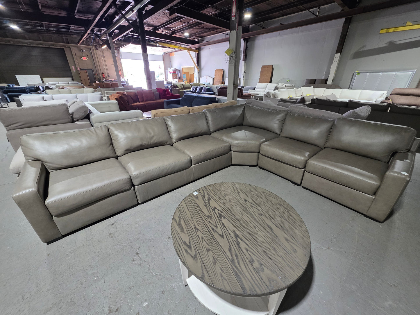 Radley 148" 5-Pc. Leather Square Corner L Shape Modular Sectional