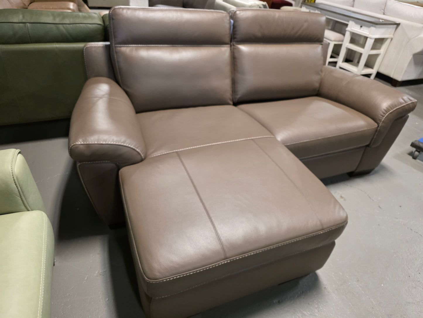Julius II 2-Pc. Leather Chaise Sectional Sofa With Power Recliner, Power Headrest & USB Power Outlet