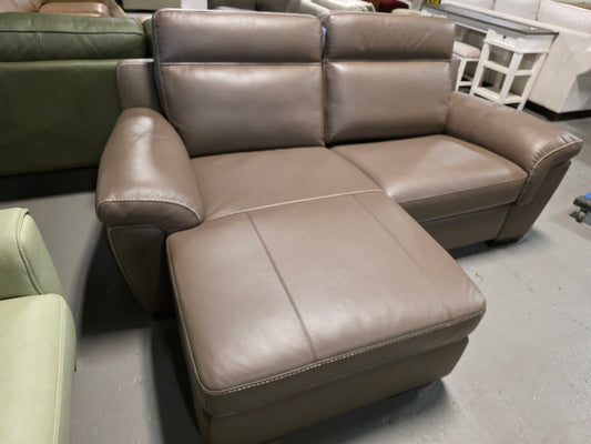 Julius II 2-Pc. Leather Chaise Sectional Sofa With Power Recliner, Power Headrest & USB Power Outlet