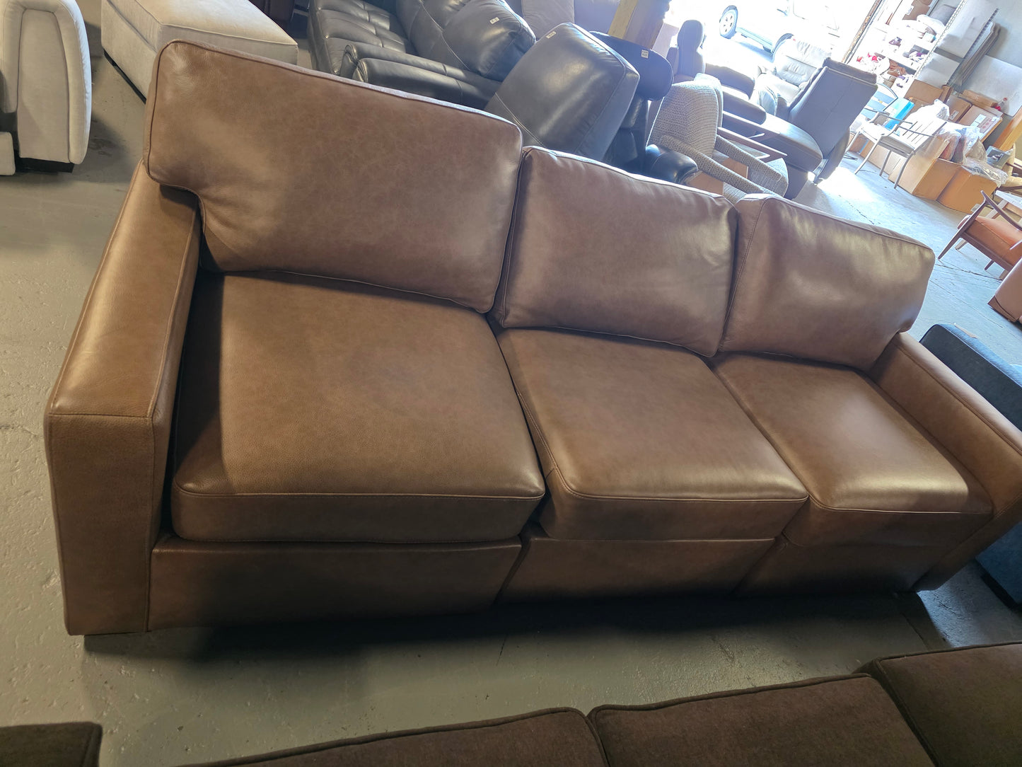 Radley Leather 3-Pc. Sectional (Light tan)