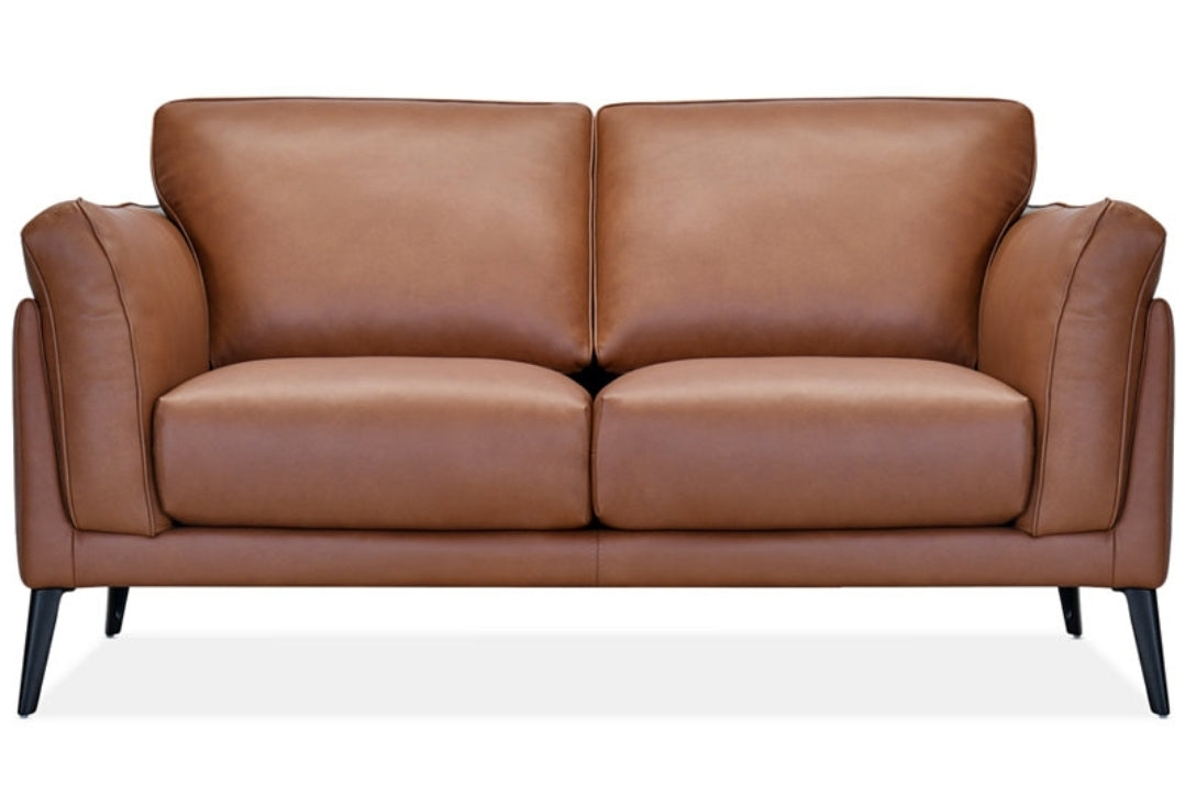 Keery Leather Loveseat (Caramel)