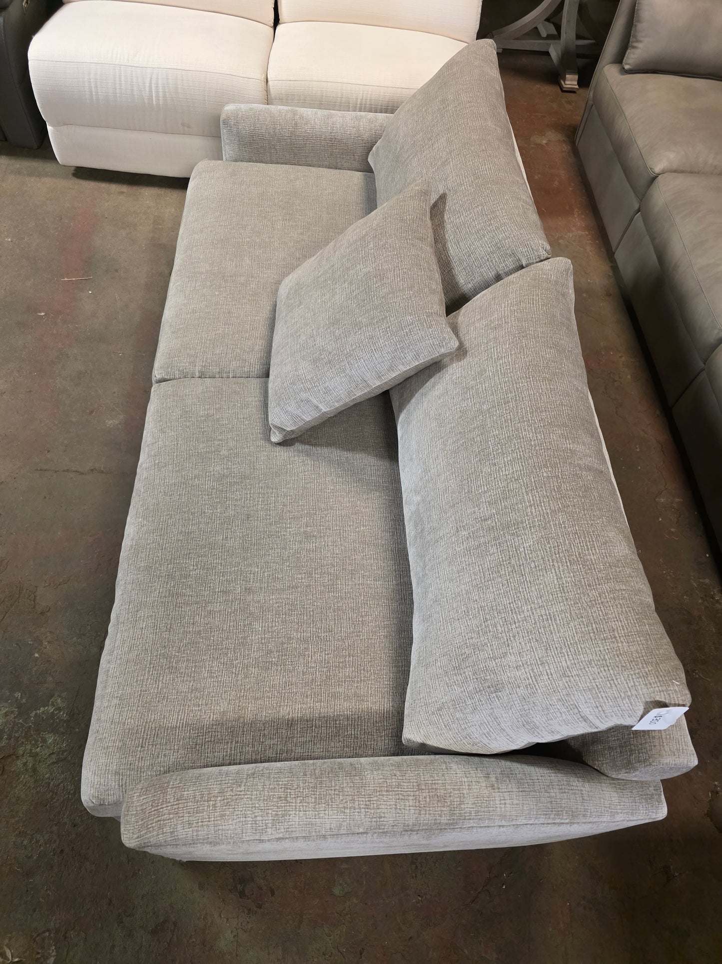 Grey Fabric Loveseat