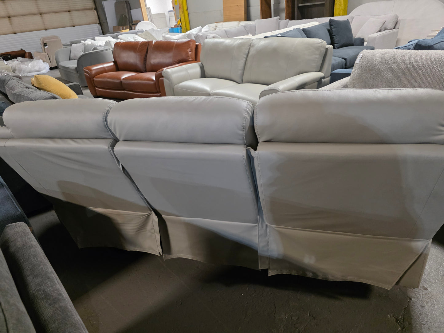 White Label Corvallis 87" Double Reclining Sofa (Ash Grey)