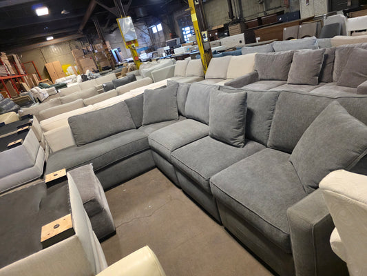 Radley 4-Pc. Fabric Sectional Sofa (Heavenly Mocha Grey)