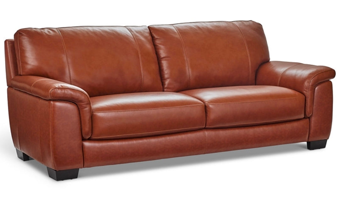 Cobbie Leather 89" Sofa (Brandy)