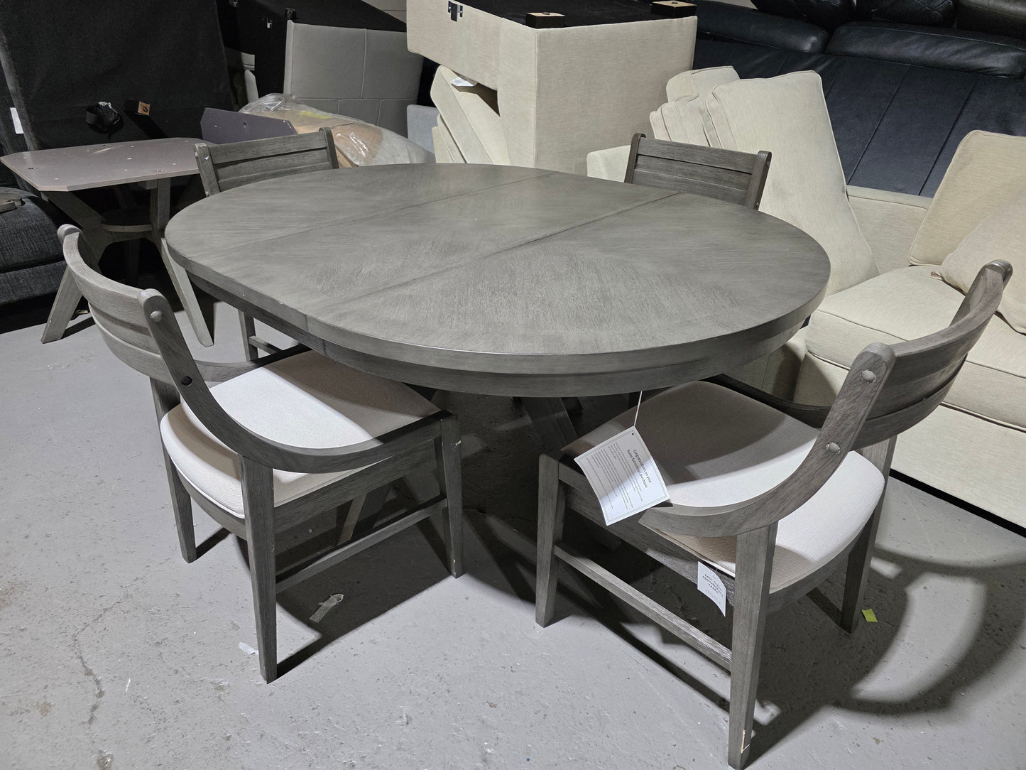 Greystone II 5-Pc. Dining Set (Round Table & 4 Chairs) Grey