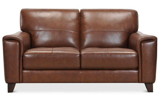 Brayna 65" Classic Leather Loveseat (Classico Chestnut)