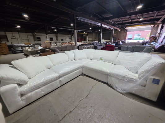 Modular 5-Pc. Fabric Sectional Sofa (White)
