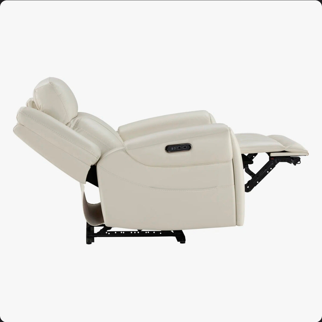 Grey Leather Recliner
