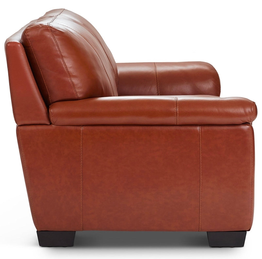 Cobbie 69" Leather Loveseat (Brandy)