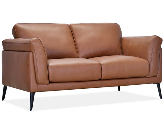 Keery Leather Loveseat (Caramel)