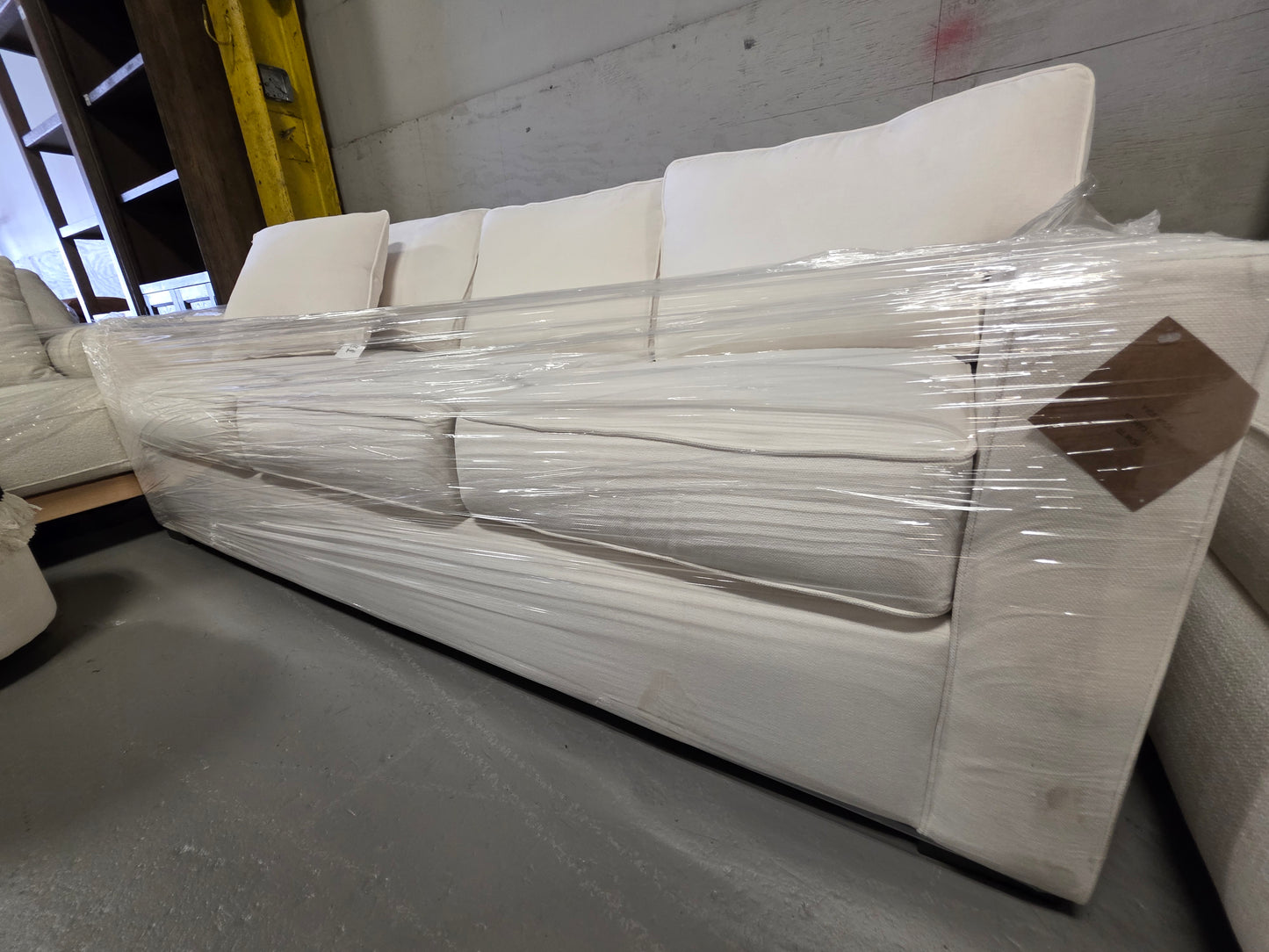 Radley 86" White Fabric Sofa