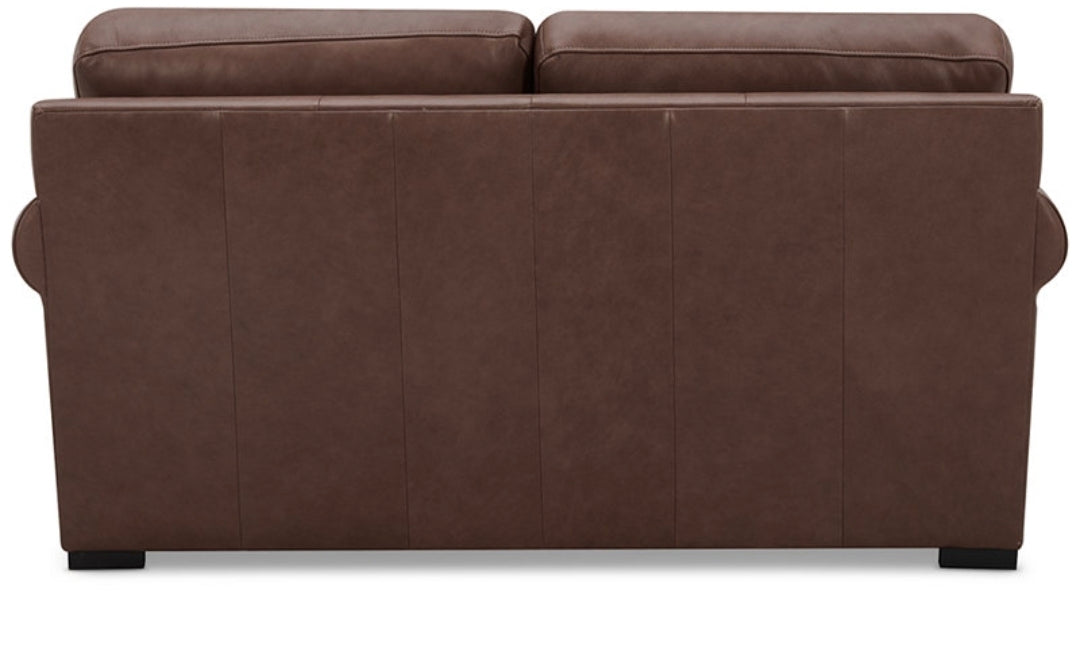 Radley Roll Arm 61" Leather Loveseat (Chocolate)