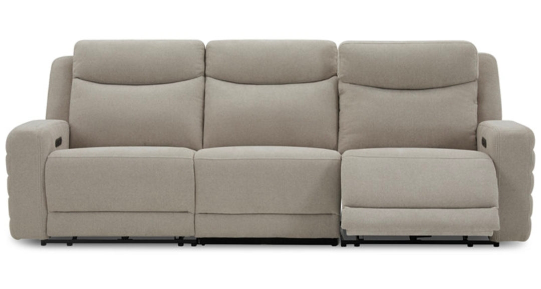 Kristyan 3-Pc. Fabric Sofa with Power Motion Chairs (Dove)