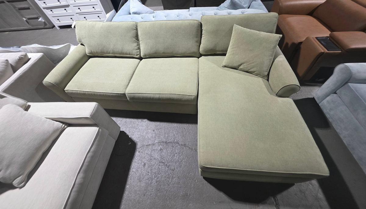 Radley Rollarm 2-Pc. Sectional with Chaise (Light Green)