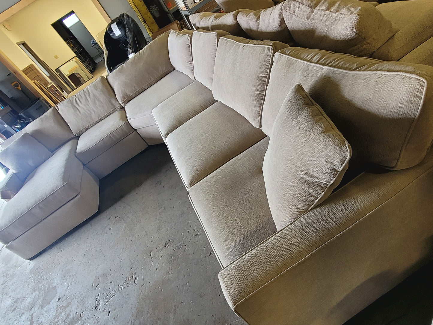 Radley 5-Piece Fabric Chaise Sectional Sofa (Beige)