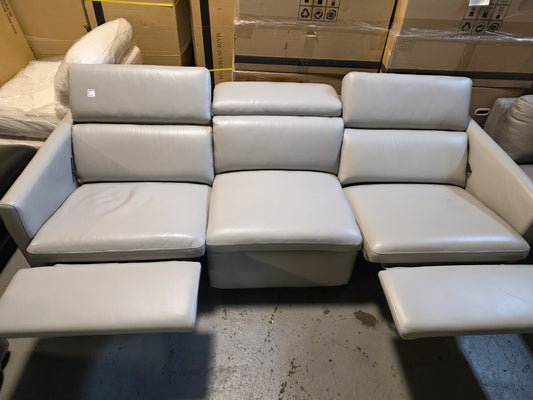 Leather 3-Pc. Sectional Sofa with 2 Power Recliners