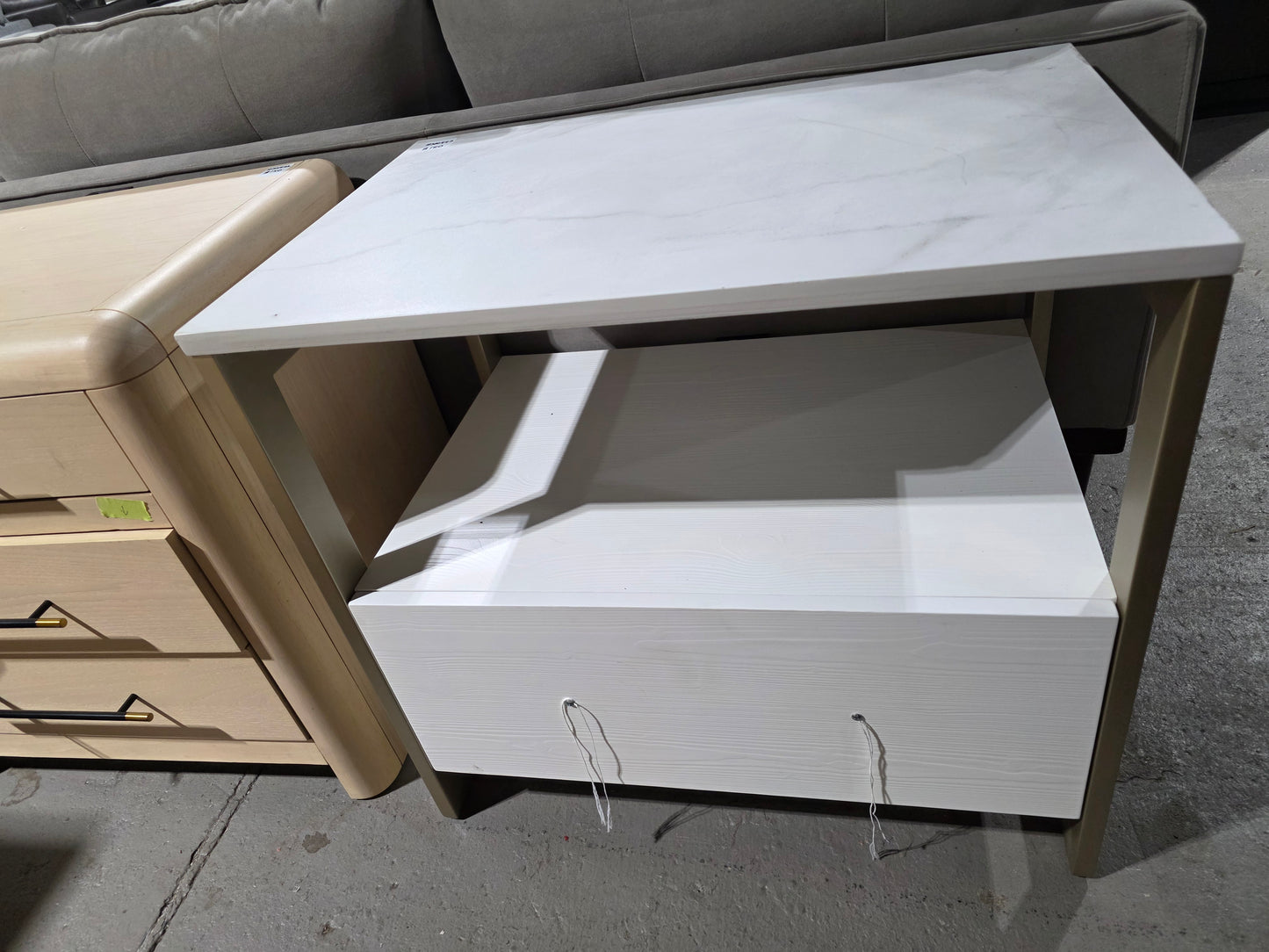 26" Emila 1-Drawer Stone Nightstand